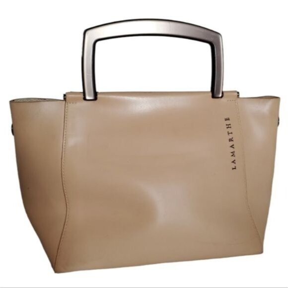 Lamarthe Italy Leather Bag Lucite Handle Satchel Handbag Purse WOMEN'S WOMAN'S - Picture 2 of 16